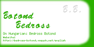 botond bedross business card